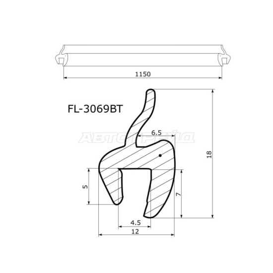 Молдинг лобового стекла HYUNDAI ELANTRA/AVANTE 06-10 FLEXLINE